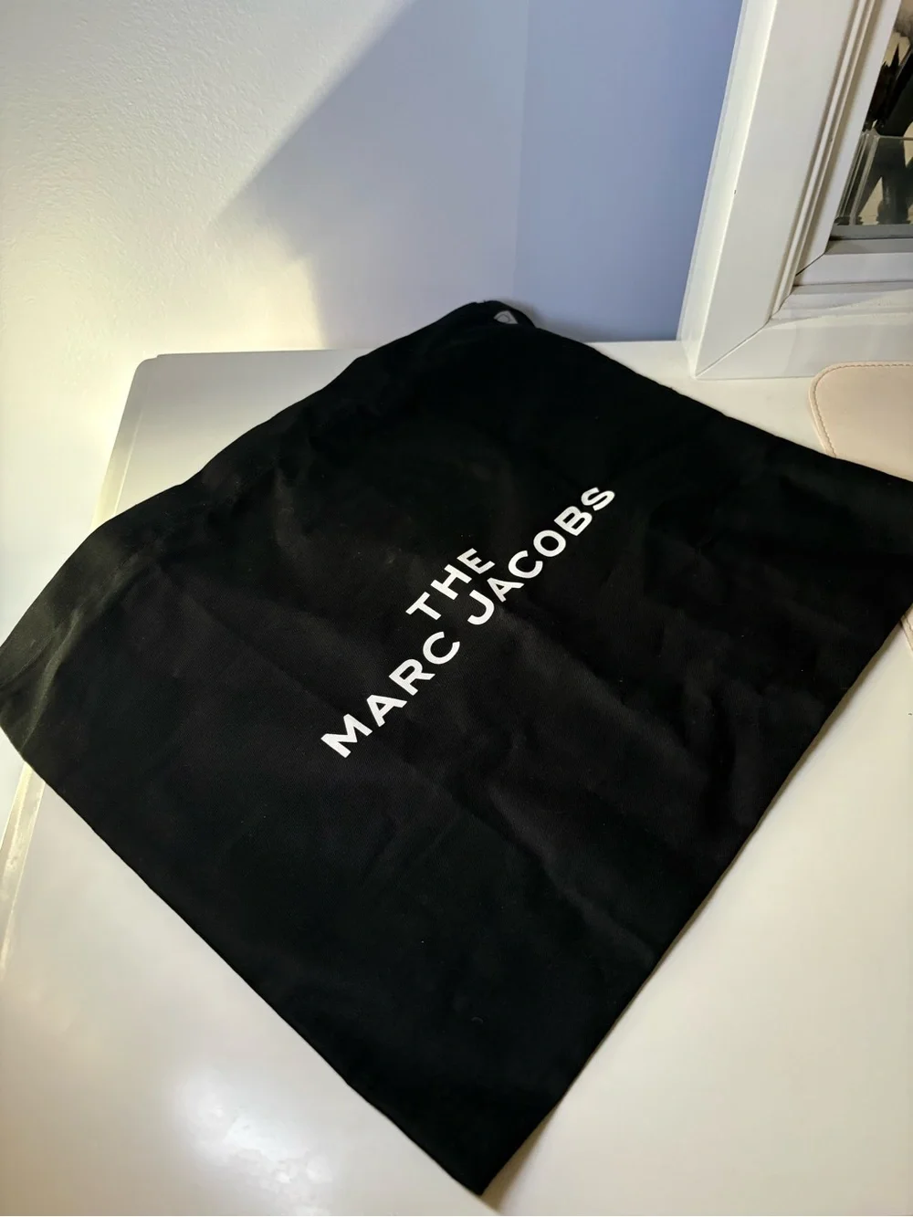 Marc Jacobs Black Drawstring Dust Bag with White Logo